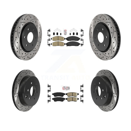 Front Rear Ceramic Pad Drill Slot Disc Brake Rotors Kit For Nissan Frontier Xterra Suzuki KDA-100811