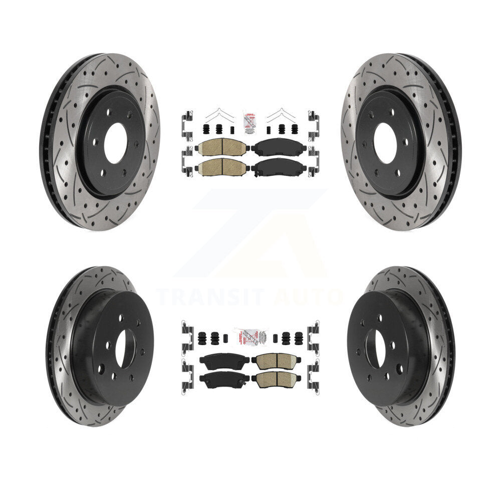 Front Rear Ceramic Pad Drill Slot Disc Brake Rotors Kit For Nissan Frontier Xterra Suzuki KDA-100812