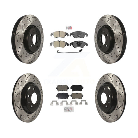 Front Rear Semi-Metallic Pad And Coated Drilled Slotted Disc Brake Rotors Kit For Audi A6 KDA-100815