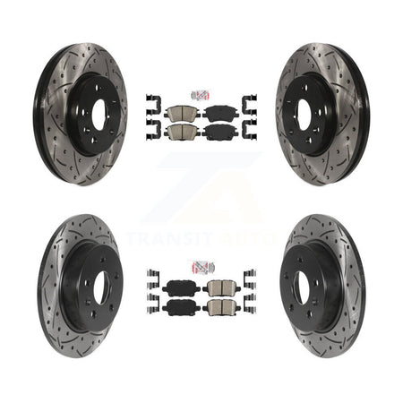 Front Rear Ceramic Pad Drilled Slot Brake Rotors Kit For Chevrolet Cruze Bolt EV Volt EUV KDA-100884