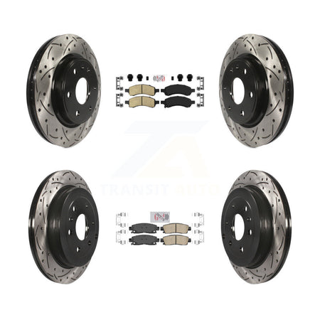Front Rear Ceramic Pad Drill Slot Brake Rotors Kit For GMC Acadia Buick Enclave Chevrolet KDA-100888
