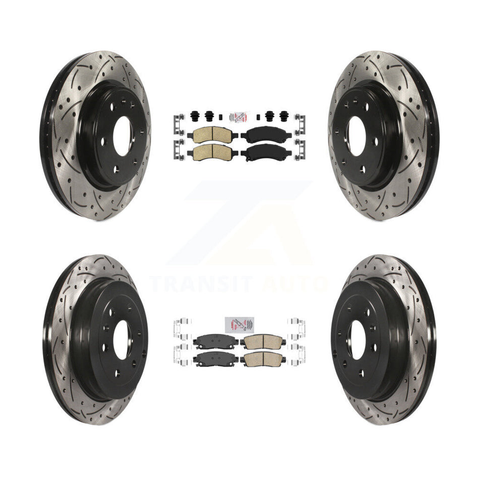 Front Rear Ceramic Pad Drill Slot Brake Rotors Kit For GMC Acadia Buick Enclave Chevrolet KDA-100888