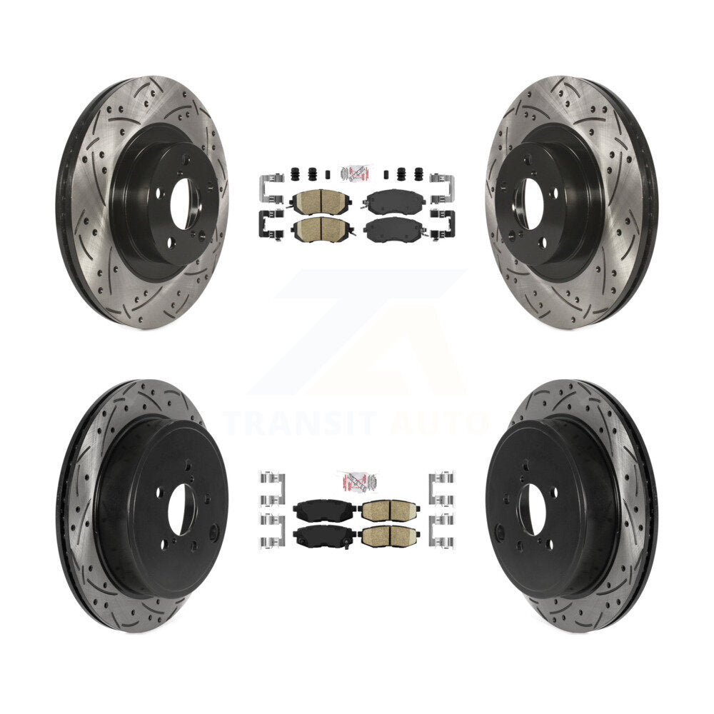 Front Rear Ceramic Pad Coat Drill Slot Disc Brake Rotor Kit For Subaru BRZ Toyota 86 GR86 KDA-100911