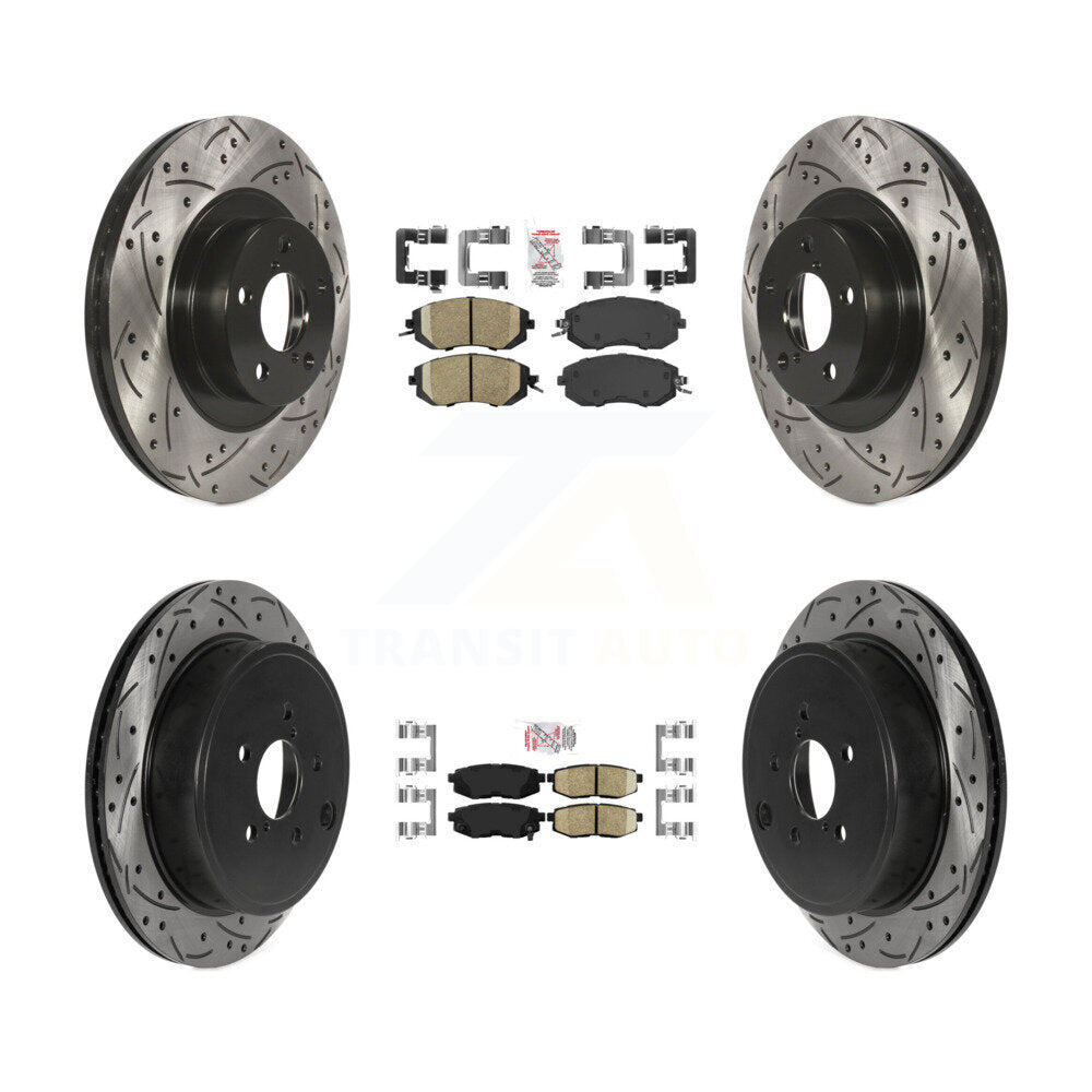 Front Rear Ceramic Pad Coat Drill Slot Disc Brake Rotor Kit For Subaru BRZ Toyota 86 GR86 KDA-100912