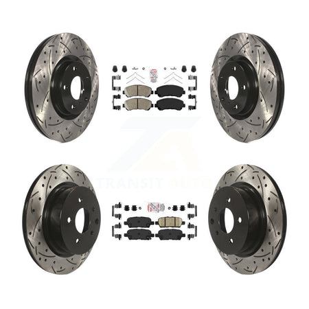 Front Rear Ceramic Pad And Coated Drilled Slotted Disc Brake Rotors Kit For Nissan Maxima KDA-100917