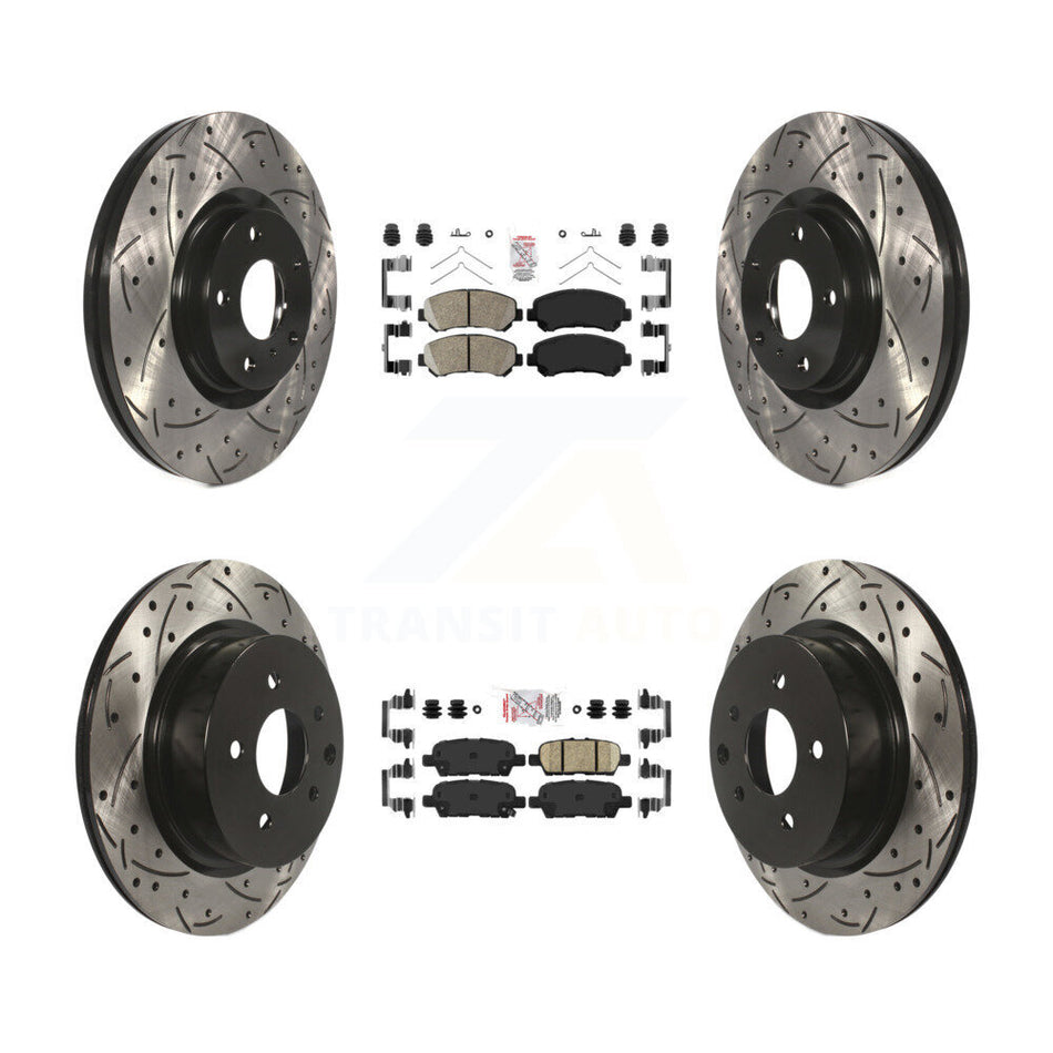 Front Rear Ceramic Pad And Coated Drilled Slotted Disc Brake Rotors Kit For Nissan Maxima KDA-100917