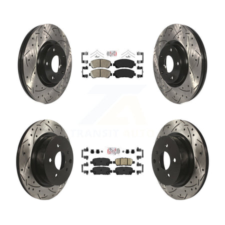 Front Rear Ceramic Pad And Coated Drilled Slotted Disc Brake Rotors Kit For Nissan Maxima KDA-100919