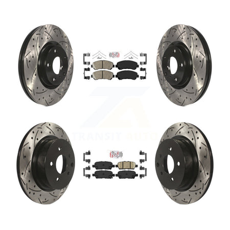 Front Rear Ceramic Pad And Coated Drilled Slotted Disc Brake Rotors Kit For Nissan Maxima KDA-100920