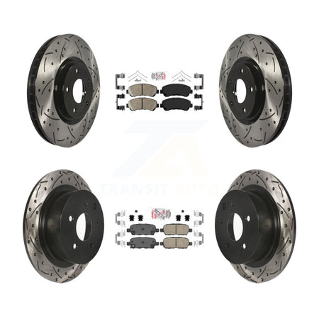 Front Rear Ceramic Pad Drill Slot Brake Rotor Kit For 2007-2012 Nissan Sentra SE-R Spec V KDA-100927