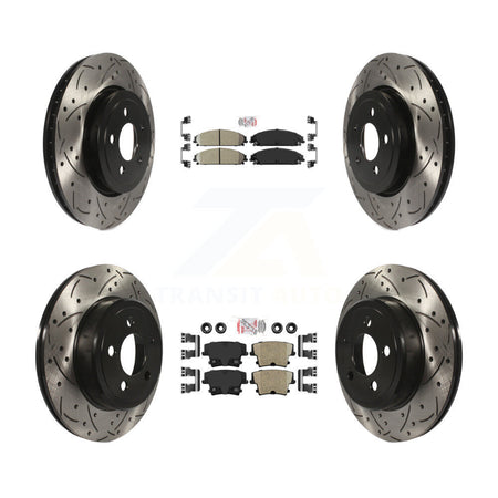 Front Rear Ceramic Pad Drilled Slot Brake Rotor Kit For Dodge Charger Chrysler 300 Magnum KDA-101056