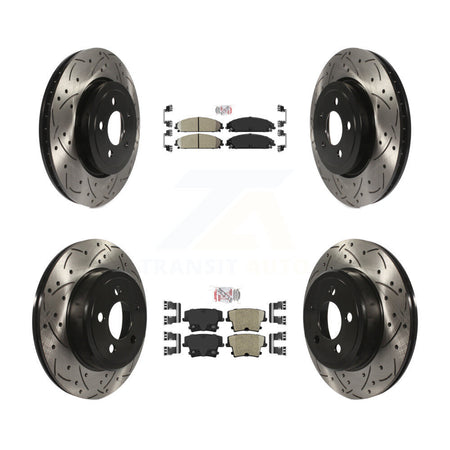 Front Rear Ceramic Pad Drilled Slot Brake Rotor Kit For Dodge Charger Chrysler 300 Magnum KDA-101057