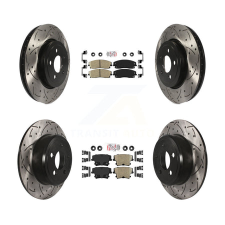 Front Rear Ceramic Pad Drilled Slot Brake Rotor Kit For 15-18 Dodge Charger RWD with 3.6L KDA-101058