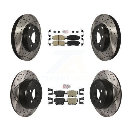 Front Rear Ceramic Pad Drilled Slot Brake Rotor Kit For Dodge Charger Chrysler 300 Magnum KDA-101061
