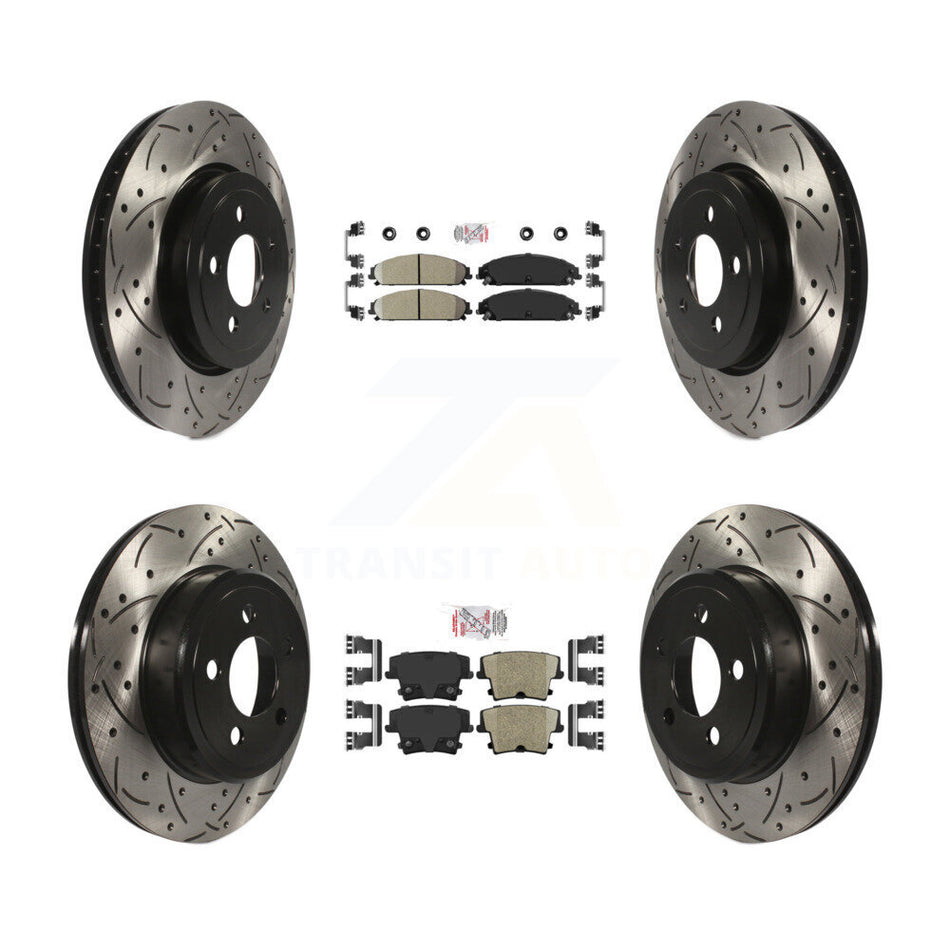 Front Rear Ceramic Pad Drilled Slot Brake Rotor Kit For Dodge Charger Chrysler 300 Magnum KDA-101076