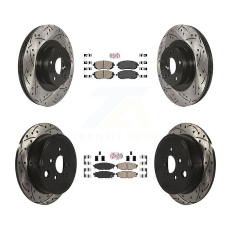 Front Rear Ceramic Pad Drilled Slot Brake Rotor Kit For Subaru Outback Impreza Legacy WRX KDA-101109