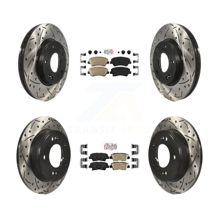 Front Rear Ceramic Pad Drill Slot Brake Rotor Kit For Hyundai Elantra GT Kia Forte Forte5 KDA-101157