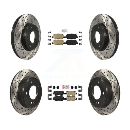 Front Rear Ceramic Pad Drill Slot Brake Rotor Kit For Hyundai Elantra GT Kia Forte Forte5 KDA-101160