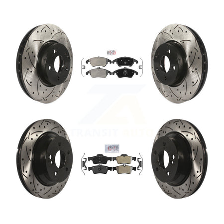 Front Rear Semi-Metallic Pad Drill Slot Disc Brake Rotors Kit For Mercedes-Benz E350 E400 KDA-101211