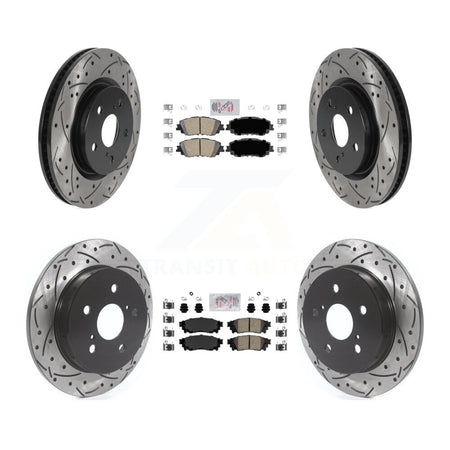 Front Rear Ceramic Pad & Drilled Slot Brake Rotor Kit For Toyota RAV4 Camry Corolla Cross KDA-101306