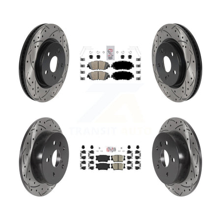 Front Rear Ceramic Pads And Coated Drilled Slotted Disc Brake Rotors Kit For Toyota Camry KDA-101308