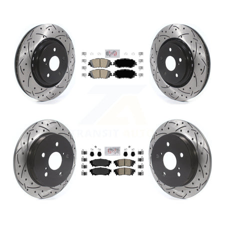 Front Rear Ceramic Pad Drill Slot Brake Rotors Kit For 2020 Toyota Camry With TRD Package KDA-101320