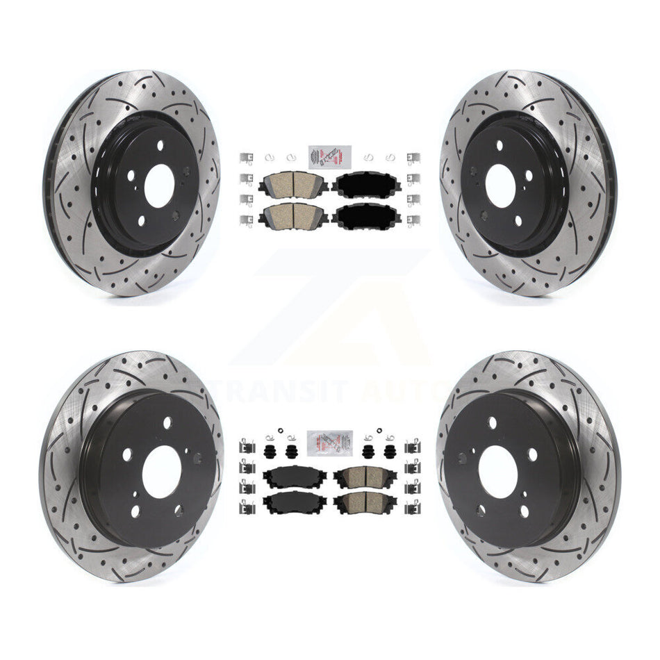 Front Rear Ceramic Pad Drill Slot Brake Rotors Kit For 2020 Toyota Camry With TRD Package KDA-101320