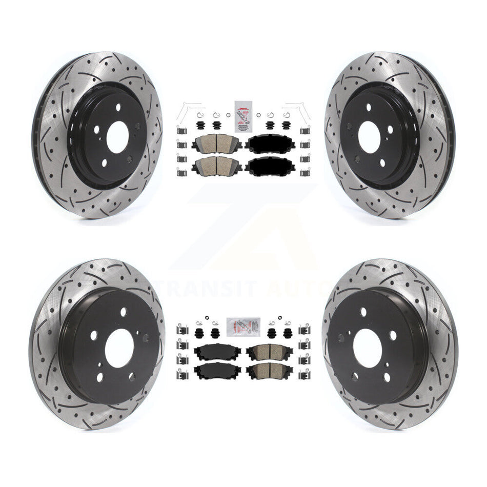 Front Rear Ceramic Pad Drill Slot Brake Rotors Kit For 2020 Toyota Camry With TRD Package KDA-101322