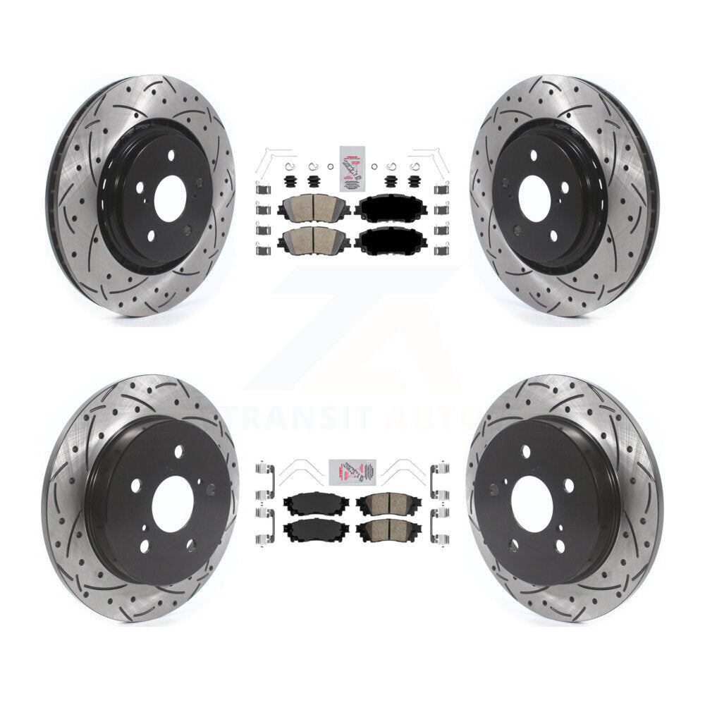 Front Rear Ceramic Pad Drill Slot Brake Rotors Kit For 2020 Toyota Camry With TRD Package KDA-101323