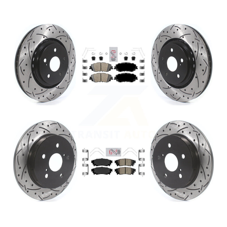 Front Rear Ceramic Pad Drill Slot Brake Rotors Kit For 2020 Toyota Camry With TRD Package KDA-101323