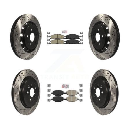 Front Rear Ceramic Pad Drilled Slot Brake Rotors Kit For Ford Explorer Police Interceptor KDA-101344