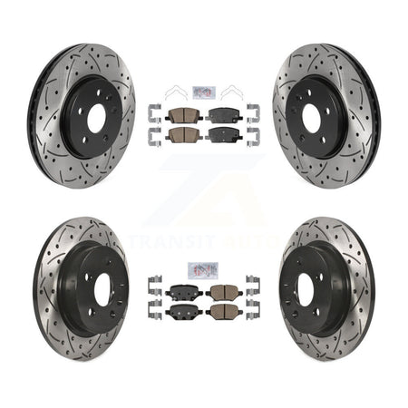 Front Rear Ceramic Pad Drilled Slot Disc Brake Rotors Kit For Buick Encore Chevrolet Trax KDA-101416