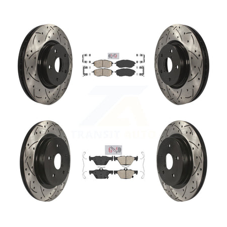 Front Rear Ceramic Pad Coat Drill Slot Disc Brake Rotor Kit For Subaru Outback WRX Legacy KDA-101510