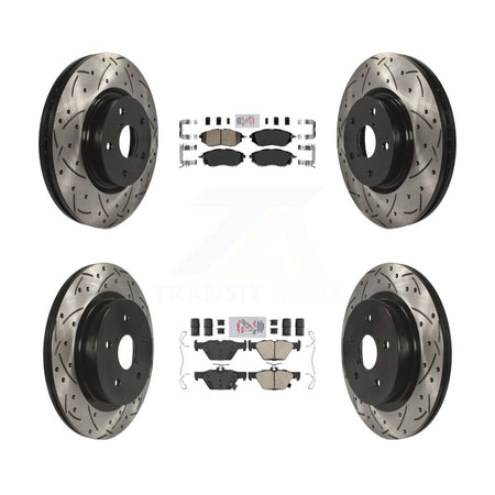 Front Rear Ceramic Pad Coat Drill Slot Disc Brake Rotor Kit For Subaru Outback WRX Legacy KDA-101515