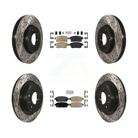 Front Rear Ceramic Pad Drilled Slot Brake Rotor Kit For Chevrolet Cruze Buick Verano Volt KDA-101545