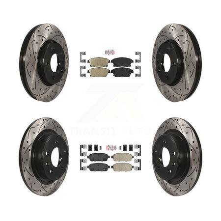 Front Rear Ceramic Pad Drilled Slot Brake Rotor Kit For Chevrolet Cruze Buick Verano Volt KDA-101546