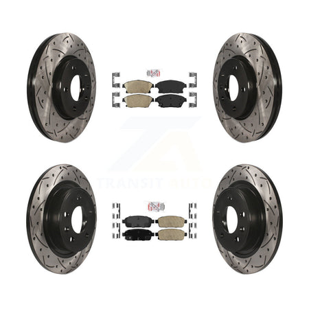 Front Rear Ceramic Pad Drilled Slot Brake Rotor Kit For Chevrolet Cruze Buick Verano Volt KDA-101547