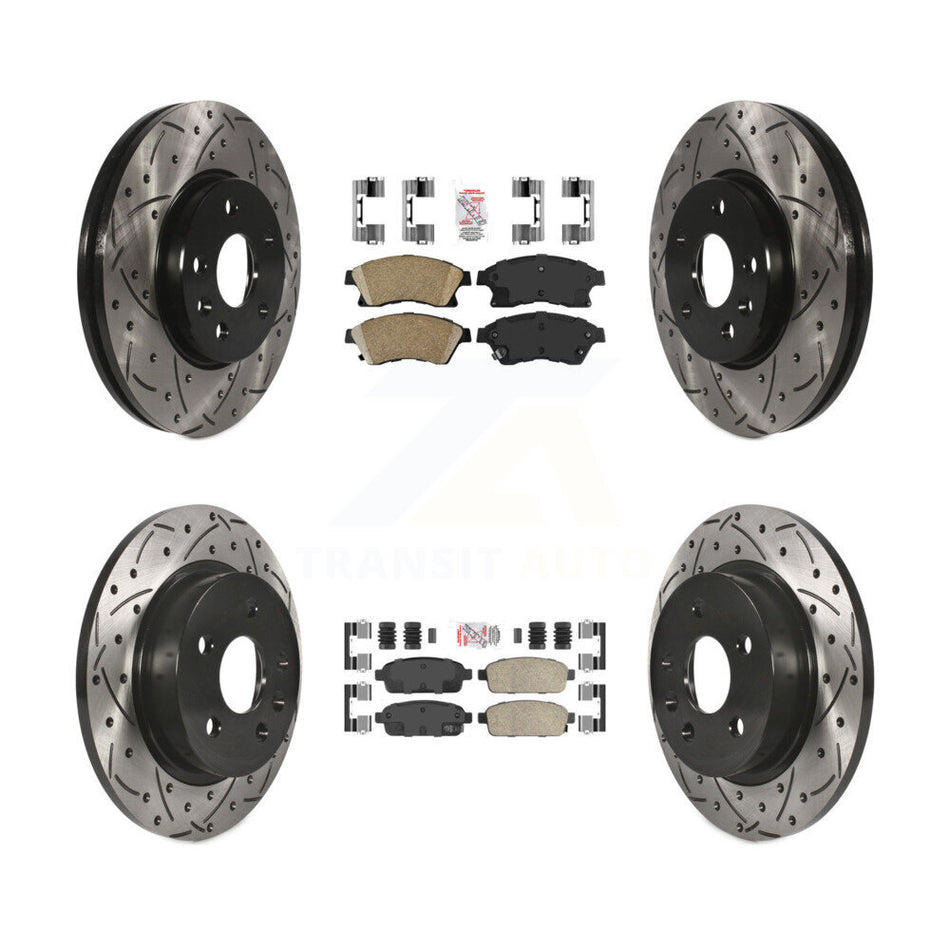 Front Rear Ceramic Pad Drill Slot Disc Brake Rotors Kit For Chevrolet Cruze Sonic Limited KDA-101548
