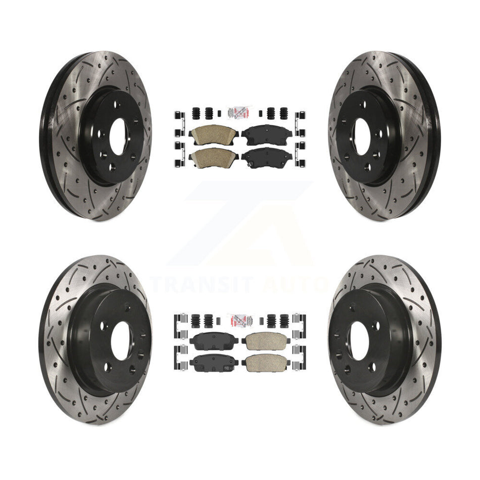 Front Rear Ceramic Pad Drill Slot Disc Brake Rotors Kit For Chevrolet Cruze Sonic Limited KDA-101550