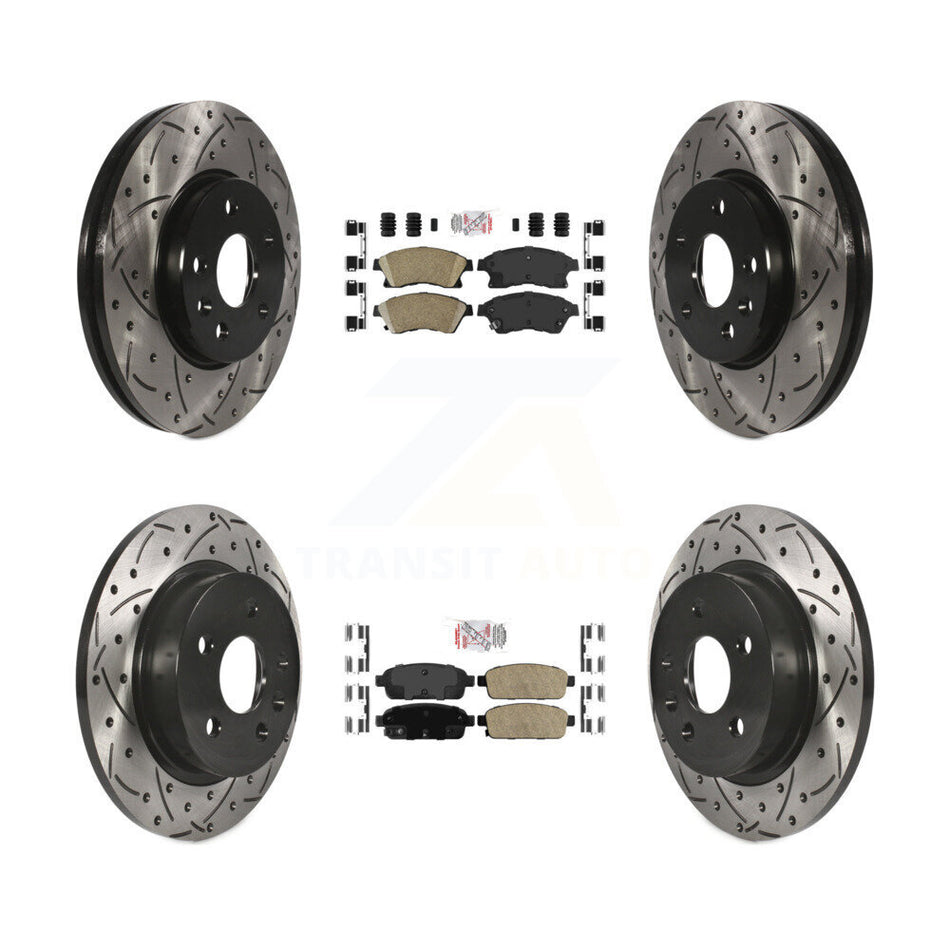 Front Rear Ceramic Pad Drill Slot Disc Brake Rotors Kit For Chevrolet Cruze Sonic Limited KDA-101551