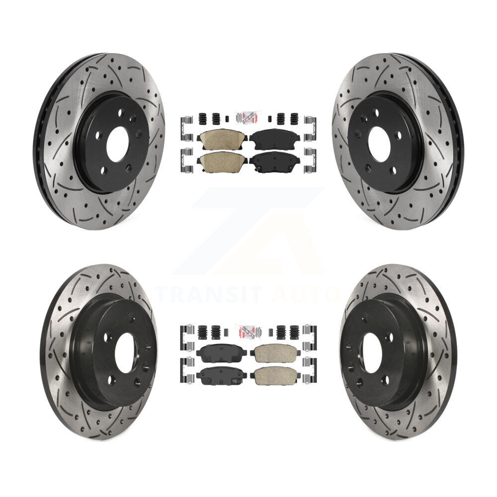 Front Rear Ceramic Pad Drilled Slot Disc Brake Rotors Kit For Chevrolet Trax Buick Encore KDA-101552