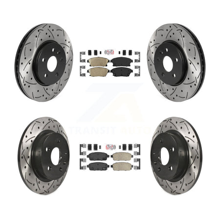 Front Rear Ceramic Pad Drilled Slot Disc Brake Rotors Kit For Chevrolet Trax Buick Encore KDA-101552