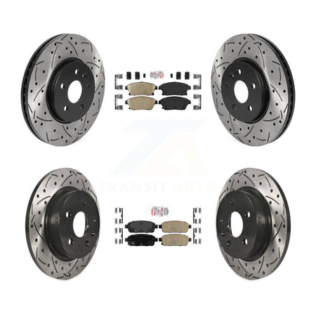 Front Rear Ceramic Pad Drilled Slot Disc Brake Rotors Kit For Chevrolet Trax Buick Encore KDA-101553