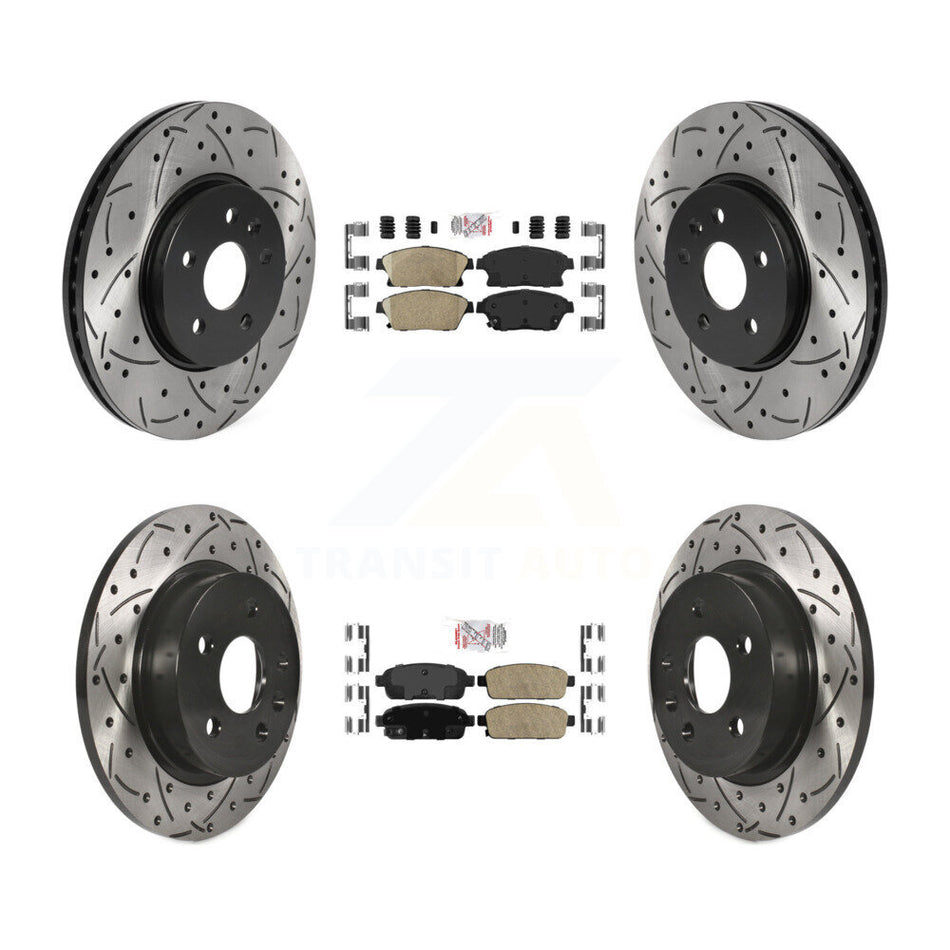 Front Rear Ceramic Pad Drilled Slot Disc Brake Rotors Kit For Chevrolet Trax Buick Encore KDA-101553