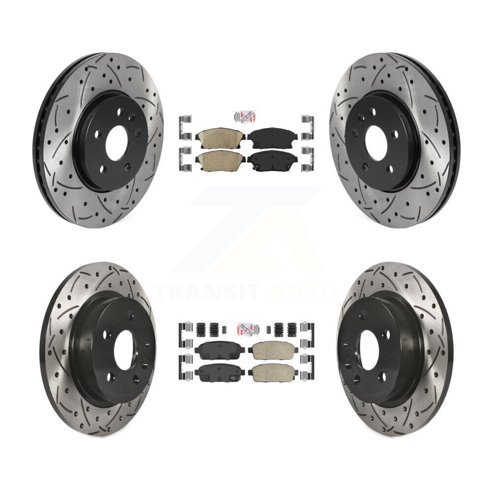 Front Rear Ceramic Pad Drilled Slot Disc Brake Rotors Kit For Chevrolet Trax Buick Encore KDA-101554