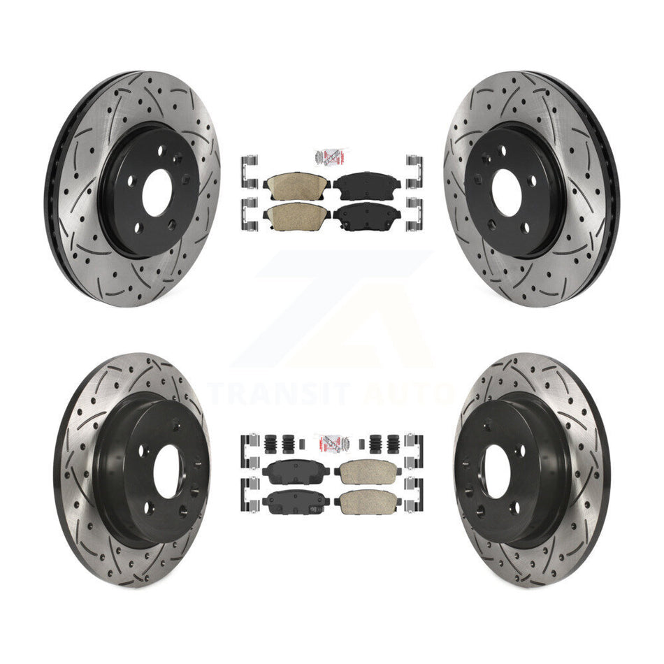 Front Rear Ceramic Pad Drilled Slot Disc Brake Rotors Kit For Chevrolet Trax Buick Encore KDA-101554