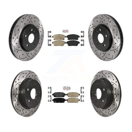 Front Rear Ceramic Pad Drilled Slot Disc Brake Rotors Kit For Chevrolet Trax Buick Encore KDA-101555