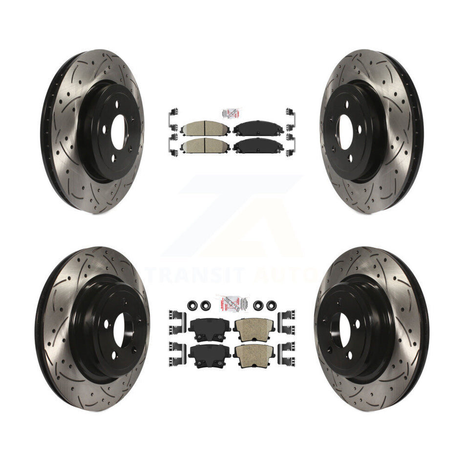 Front Rear Ceramic Pad Drilled Slot Brake Rotor Kit For Dodge Charger With Police Package KDA-101560