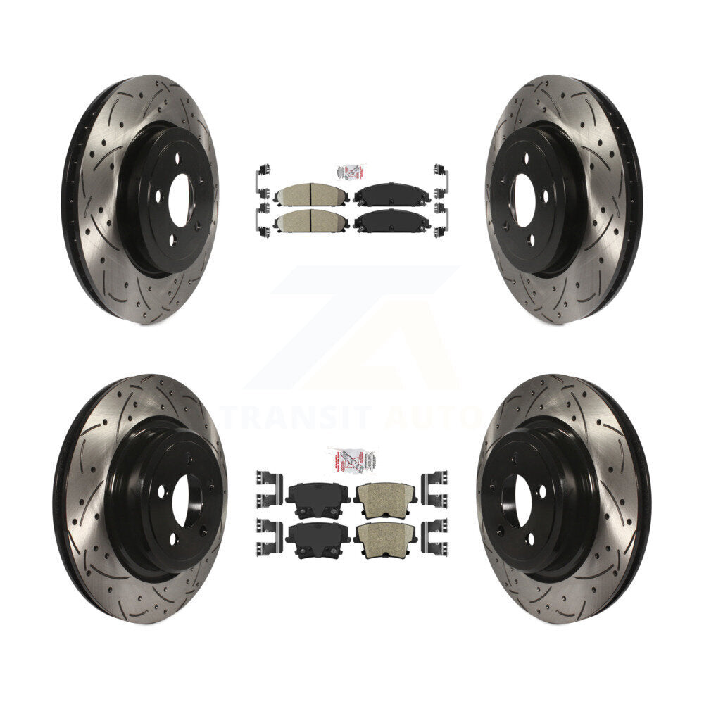 Front Rear Ceramic Pad Drilled Slot Brake Rotor Kit For Dodge Charger With Police Package KDA-101561