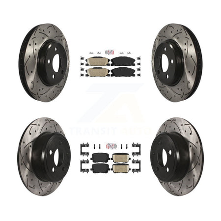 Front Rear Ceramic Pad Drill Slot Brake Rotor Kit For Dodge Charger Pursuit with RWD 3.6L KDA-101562