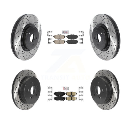 Front Rear Ceramic Pad Drill Slot Disc Brake Rotor Kit For 2014-2018 Subaru Forester 2.0L KDA-101584
